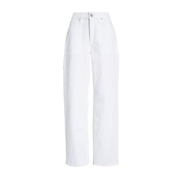Good American NWT Good '90s High Waist Carpenter Jeans Size 26 Baggy White - Picture 13 of 13